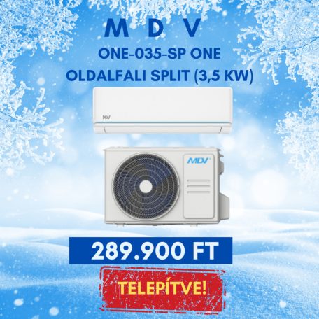 MDV ONE-035-SP ONE oldalfali split klíma (3,5 kW) TELEPÍTVE!